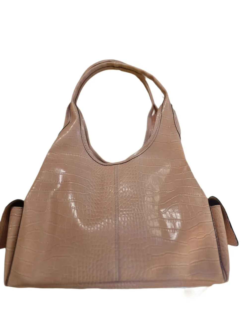 Vintage Villager Liz Claiborne Blush Pink Croc Embossed Shoulder Bag Tote